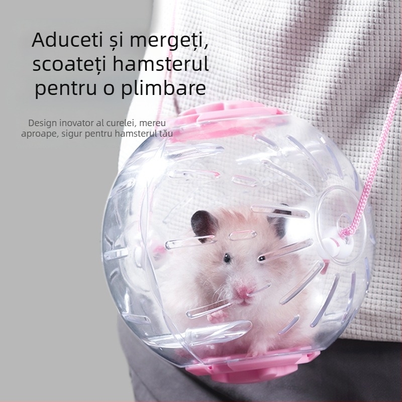 Set jucării pentru hamster: Minge de alergare, Roată silențioasă, Material PP, Eliberare de stres