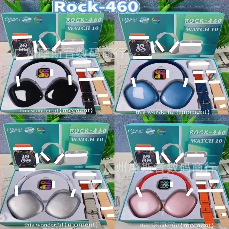 Ceas inteligent cu căști duale și set de 4 brățări, afișaj AMOLED, husă din aliaj de aluminiu, curea din silicon, monitorizare sănătate (HR, BP, SpO2, somn), încărcare wireless magnetică