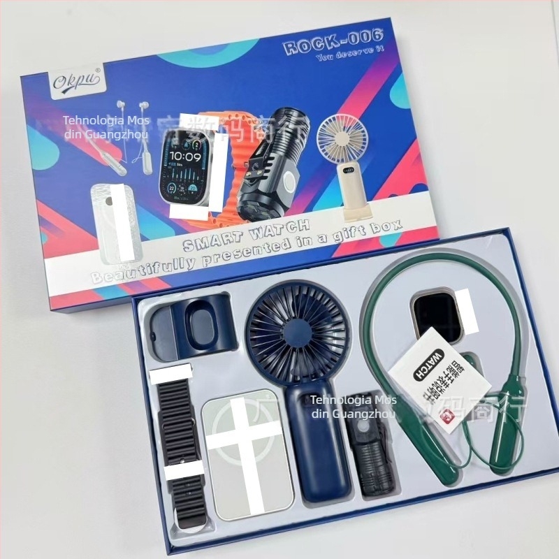 Ceas inteligent R0CK-006, set 5-în-1, ecran AMOLED pătrat, carcasă din aliaj de aluminiu, rezistență la apă zilnică, monitorizarea ritmului cardiac și a oxigenului din sânge