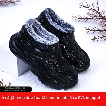 Ghete de zăpadă pentru bărbați și femei — impermeabile, călduroase, partea superioară EVA, talpă EVA, căptușeală din pluș artificial
