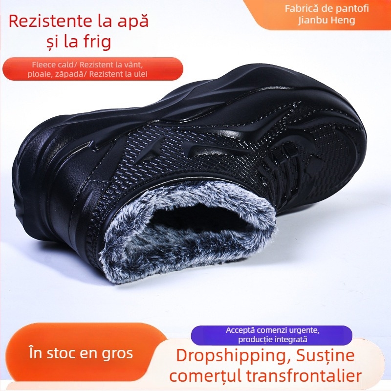 Ghete de zăpadă pentru bărbați și femei — impermeabile, călduroase, partea superioară EVA, talpă EVA, căptușeală din pluș artificial