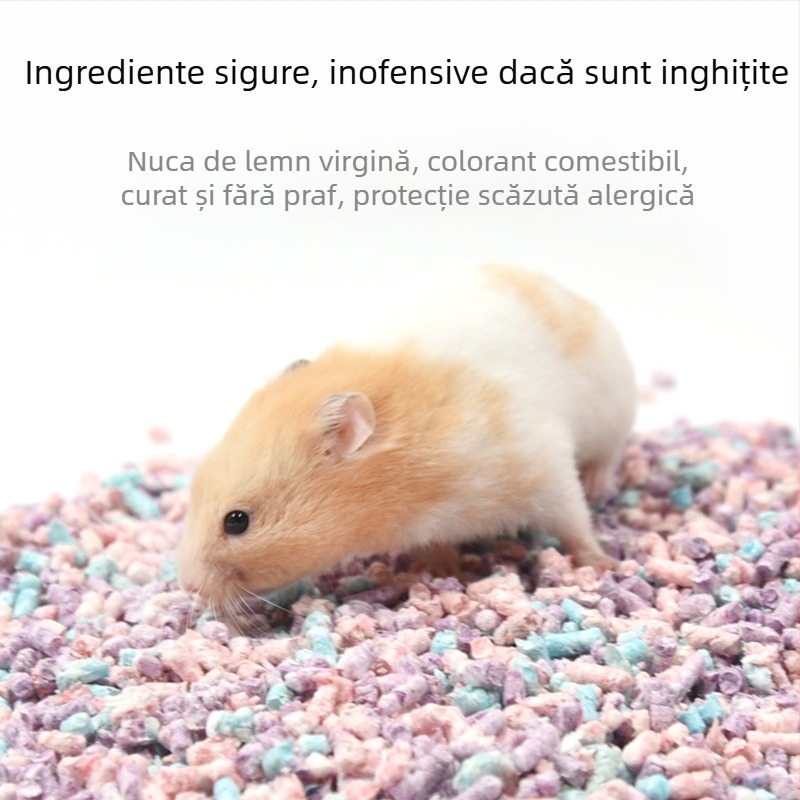Așternut pentru hamster din peleți de hârtie pentru răcire vara și amenajarea habitatului, ambalare în vrac; Materiale: hârtie, bumbac, rumeguș; Import: Nu; Categoria: accesorii pentru animale de companie
