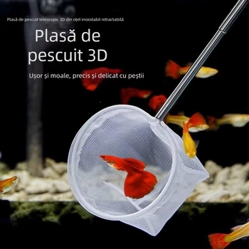 Plasă pentru acvariu - 3D plasă densă, aruncare manuală, retractabilă