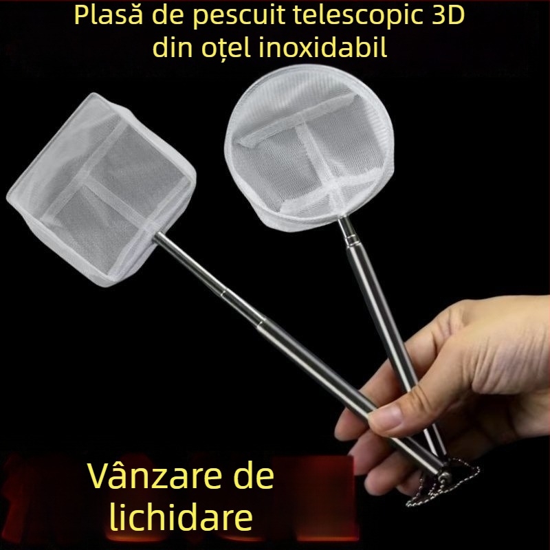 Plasă pentru acvariu - 3D plasă densă, aruncare manuală, retractabilă