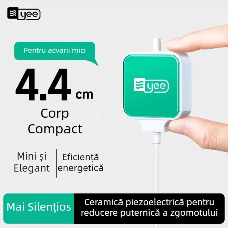 Pompa de oxigen pentru acvariu - silențioasă, integrată, mini-oxigenator pentru acvarii casnice - 560 g, brand Nepal, etichetă privată licențiată: Da