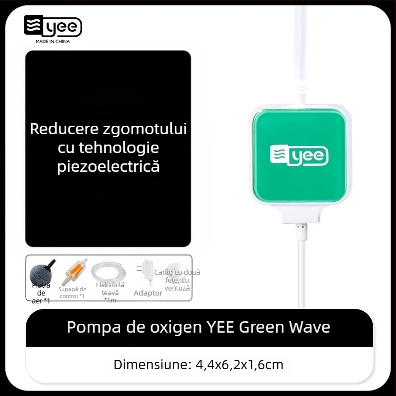 Pompa de oxigen pentru acvariu - silențioasă, integrată, mini-oxigenator pentru acvarii casnice - 560 g, brand Nepal, etichetă privată licențiată: Da