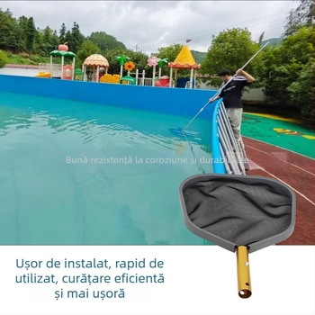 Plasă de piscină cu cadru din aluminiu – plasă densă pentru frunze și deșeuri, accesoriu de curățare pentru piscină