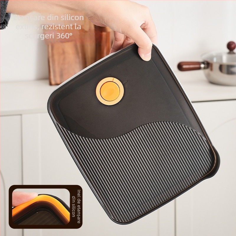 Cutie dreptunghiulară pentru păstrarea alimentelor, oțel inoxidabil 316 + PP, alimentară, capacitate 1–2 L, necompatibilă cu cuptorul cu microunde