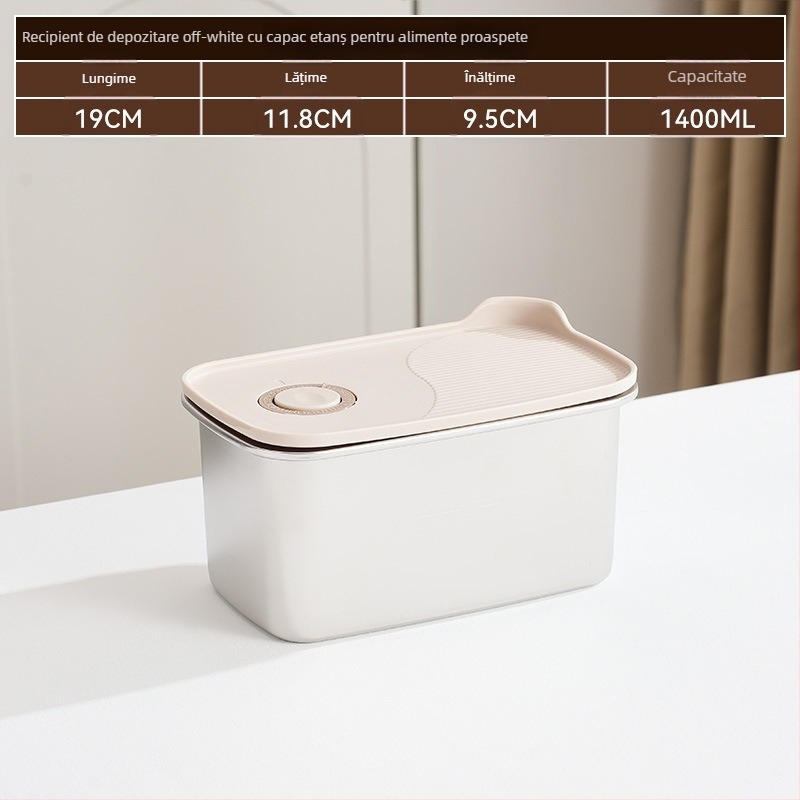 Cutie dreptunghiulară pentru păstrarea alimentelor, oțel inoxidabil 316 + PP, alimentară, capacitate 1–2 L, necompatibilă cu cuptorul cu microunde