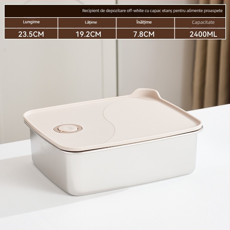 Cutie dreptunghiulară pentru păstrarea alimentelor, oțel inoxidabil 316 + PP, alimentară, capacitate 1–2 L, necompatibilă cu cuptorul cu microunde