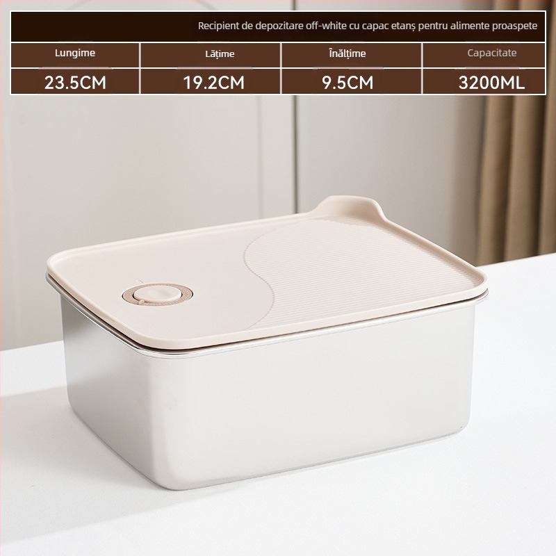 Cutie dreptunghiulară pentru păstrarea alimentelor, oțel inoxidabil 316 + PP, alimentară, capacitate 1–2 L, necompatibilă cu cuptorul cu microunde