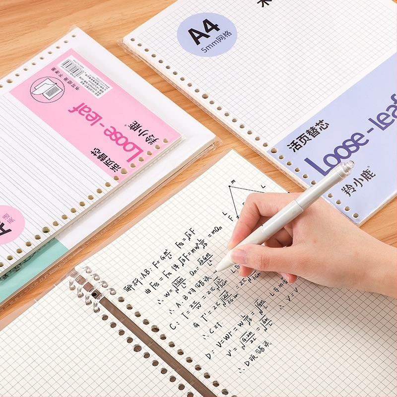 Nucleu loose-leaf pentru caiet, 60 de foi, găuri 20/26/30, pagini cu grilă, linii și goale, hârtie offset dublă, model A4HYX601, Antelope Deer