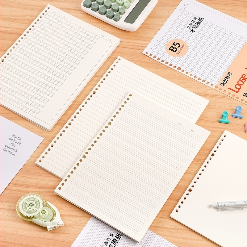 Nucleu loose-leaf pentru caiet, 60 de foi, găuri 20/26/30, pagini cu grilă, linii și goale, hârtie offset dublă, model A4HYX601, Antelope Deer