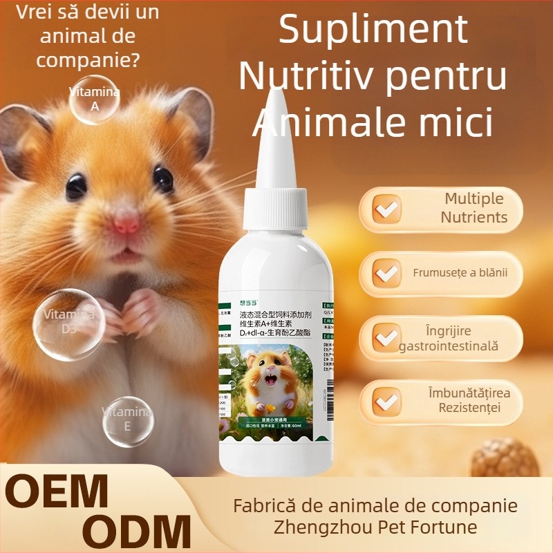 Supliment nutrițional lichid pentru hamsteri - pentru hamsteri tineri de culoare galben-auriu, ambalaj din plastic, origine Luoyang, hrană pentru animale de companie