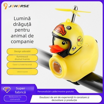 Lumină pentru bicicletă pentru copii, pentru cască, în formă de rață, prindere cu curea – 130 lm, baterie 900 mAh, material silicon+ABS, Jetcool