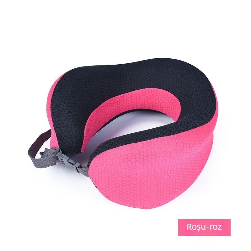 Pernă de călătorie în formă U, spumă cu memorie cu revenire lentă, sprijin pentru gât, husă din bumbac natural, ușoară