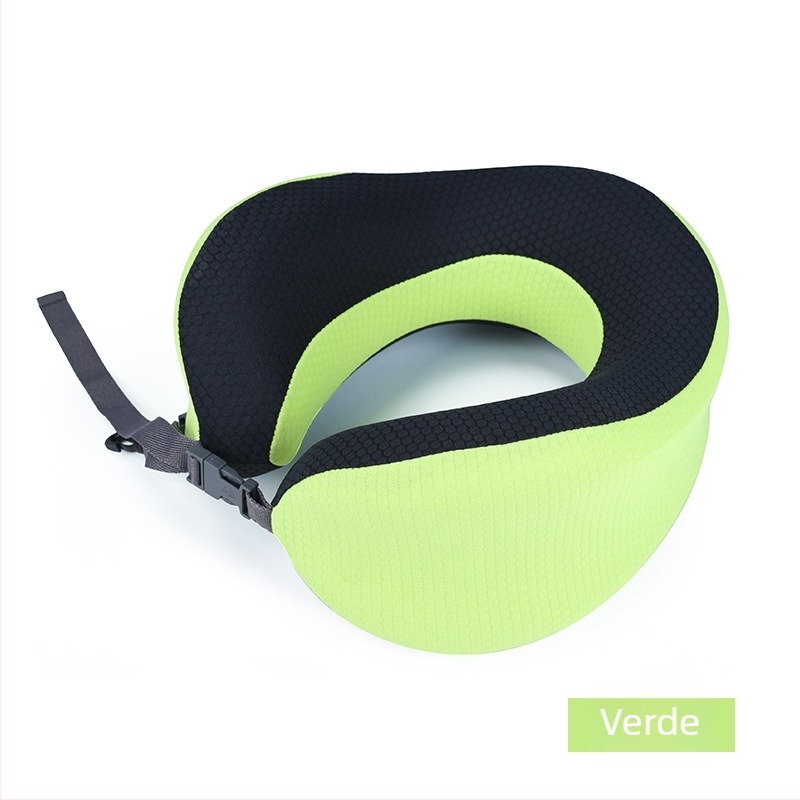 Pernă de călătorie în formă U, spumă cu memorie cu revenire lentă, sprijin pentru gât, husă din bumbac natural, ușoară