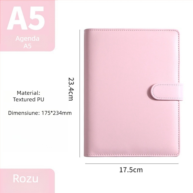 Bloc-notes cu foi detașabile, 6 găuri, hârtie Dowling pentru paginile interioare, 180 foi (360 pagini), logo personalizat disponibil