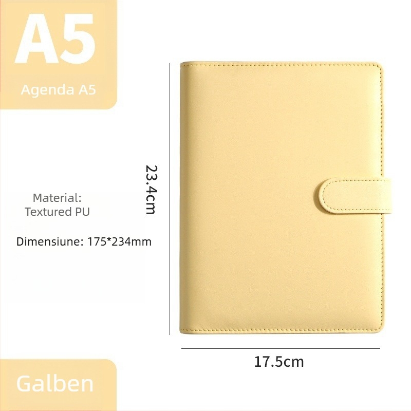 Bloc-notes cu foi detașabile, 6 găuri, hârtie Dowling pentru paginile interioare, 180 foi (360 pagini), logo personalizat disponibil