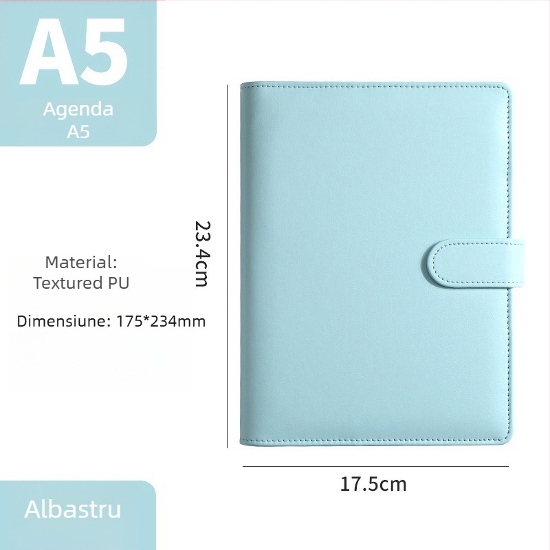 Bloc-notes cu foi detașabile, 6 găuri, hârtie Dowling pentru paginile interioare, 180 foi (360 pagini), logo personalizat disponibil