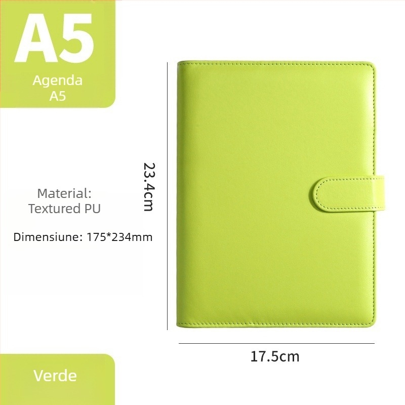 Bloc-notes cu foi detașabile, 6 găuri, hârtie Dowling pentru paginile interioare, 180 foi (360 pagini), logo personalizat disponibil