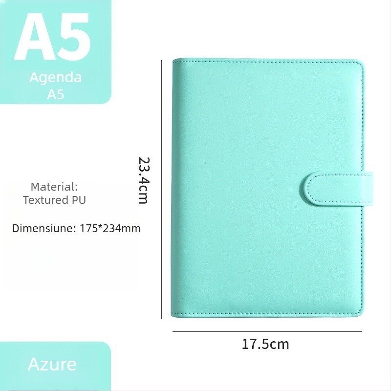 Bloc-notes cu foi detașabile, 6 găuri, hârtie Dowling pentru paginile interioare, 180 foi (360 pagini), logo personalizat disponibil