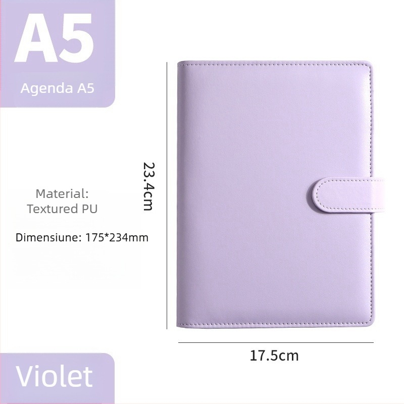 Bloc-notes cu foi detașabile, 6 găuri, hârtie Dowling pentru paginile interioare, 180 foi (360 pagini), logo personalizat disponibil