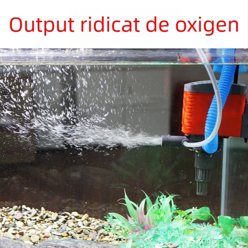 Pompa submersibilă pentru acvariu – trei în unu, foarte silențioasă, filtrare, circulație și oxigenare