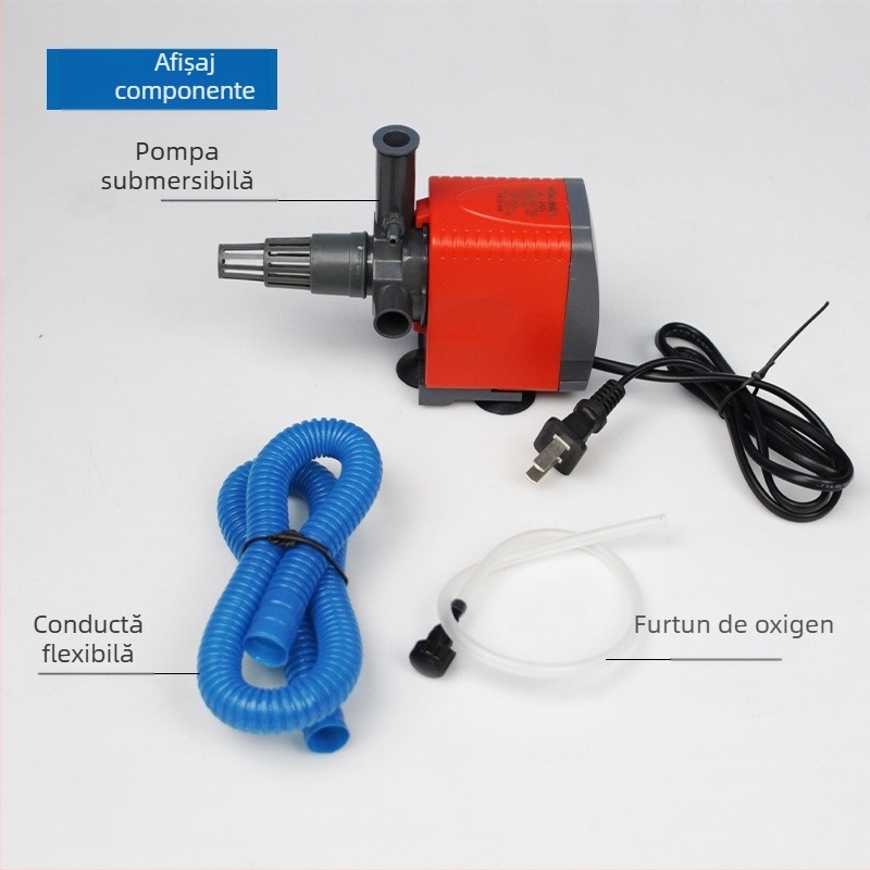 Pompa submersibilă pentru acvariu – trei în unu, foarte silențioasă, filtrare, circulație și oxigenare