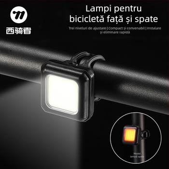 West Biking Lumină pentru bicicletă – față și spate, durată lungă, luminozitate mare, compact, pentru noapte pe biciclete de munte și de șosea