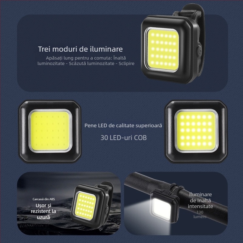 West Biking Lumină pentru bicicletă – față și spate, durată lungă, luminozitate mare, compact, pentru noapte pe biciclete de munte și de șosea