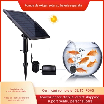 Aerator solar portabil pentru iaz cu stocare – 2,5 W Putere solară, pompă de oxigen impermeabilă pentru iazuri cu pești mici