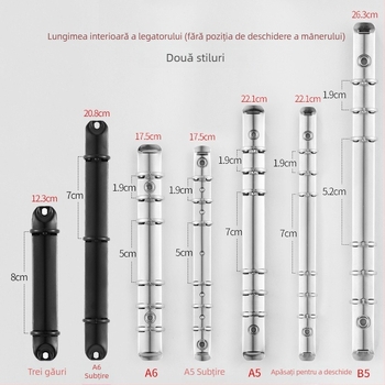 Clip metal pentru dosare Dacheng 97PJ, metal, dosar multipagin