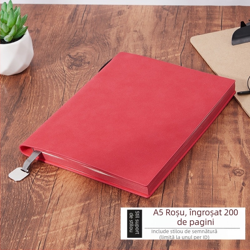 Notebook Bo Meng cu husă din piele sintetică, legare cu adeziv, hârtie Forest, 100–200 pagini, stil birou de afaceri