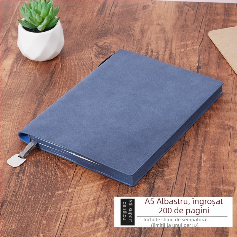 Notebook Bo Meng cu husă din piele sintetică, legare cu adeziv, hârtie Forest, 100–200 pagini, stil birou de afaceri