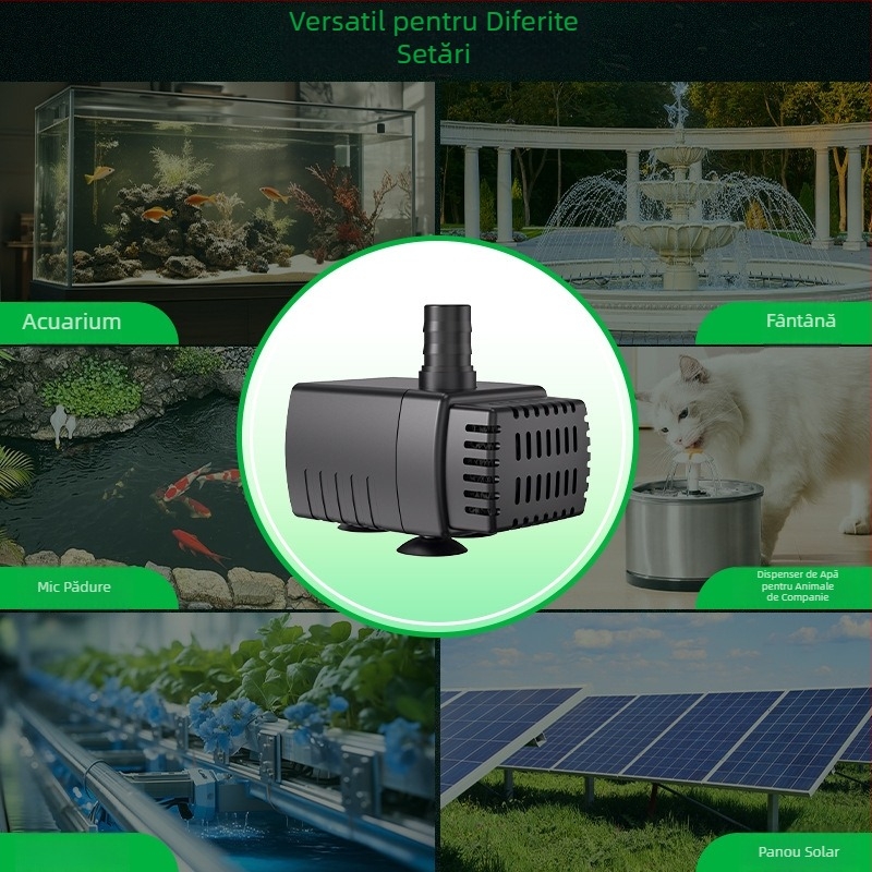 Pompă submersibilă pentru acvariu, material ABS, 5V, funcționare silențioasă, pentru oxigenarea apei din acvariu