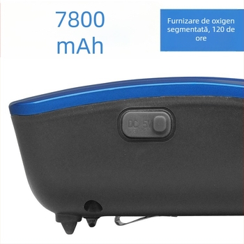 Pompa de oxigen pentru acvariu, reîncărcabilă AC/DC; rezervă pentru întreruperea alimentării; pentru pescuit în aer liber; greutate 3 kg; presiune 0,02 MPa.
