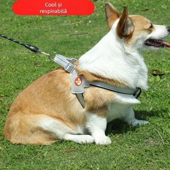 Ham de câine cu design vestă anti-evadare pentru câini de talie medie și mare — Nylon; Guler; Lanțuri și frânghi pentru animale de companie