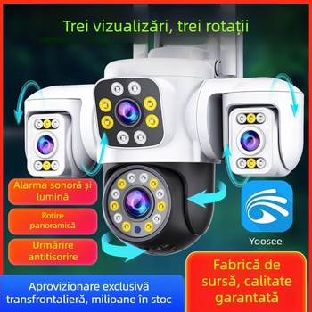 Cameră dome exterioră cu vedere nocturnă 0.001 lux, SNR 72 dB, alimentare 12V, carcasă ABS, funcție de alarmă