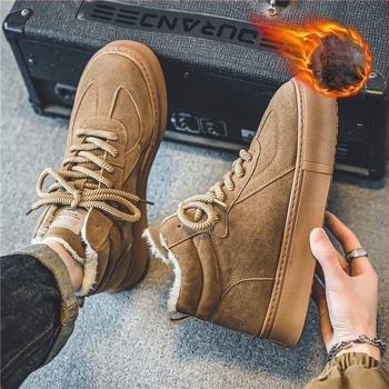 Pantofi sport de iarnă pentru bărbați, cu talpă antiaderentă și partea superioară și talpa din bumbac, căptuțiți, groși