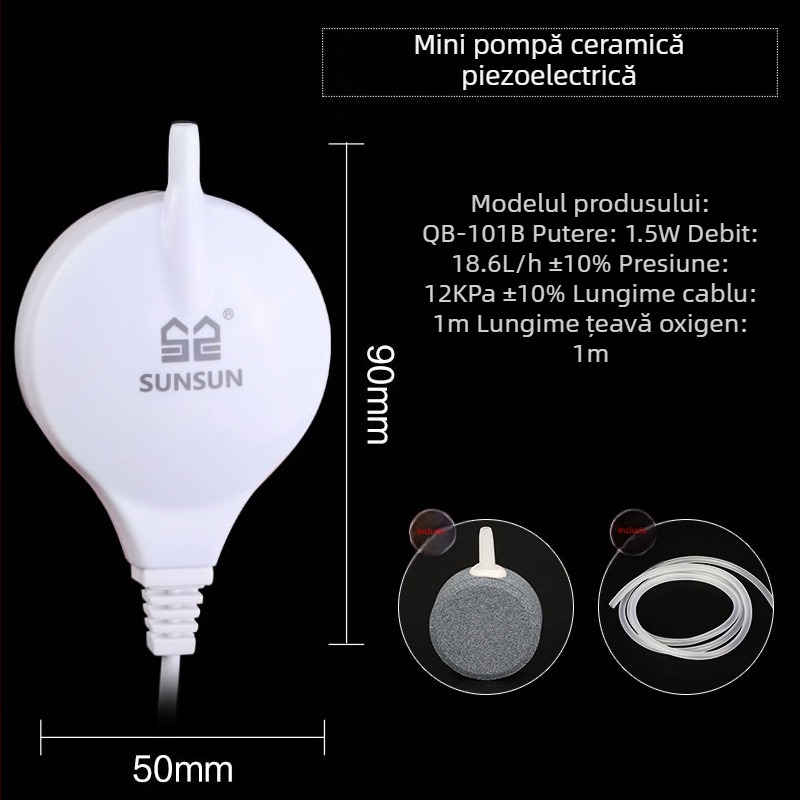 Pompa de oxigen pentru acvariu și oxigenator, greutate 0,1 kg, fără import