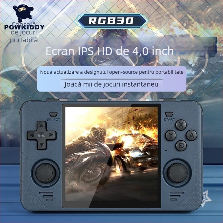 Powkiddy consolă portabilă cu cod sursă deschis – USB, 3,5 mm audio, fără card de memorie, jocuri RPG, MP4 player