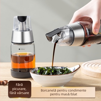 Sticlă de condimente pentru sos de soia, oțet și ulei de susan - sticlă borosilicat de înaltă rezistență, porționată, stil luxuos ușor, origine: Chaozhou