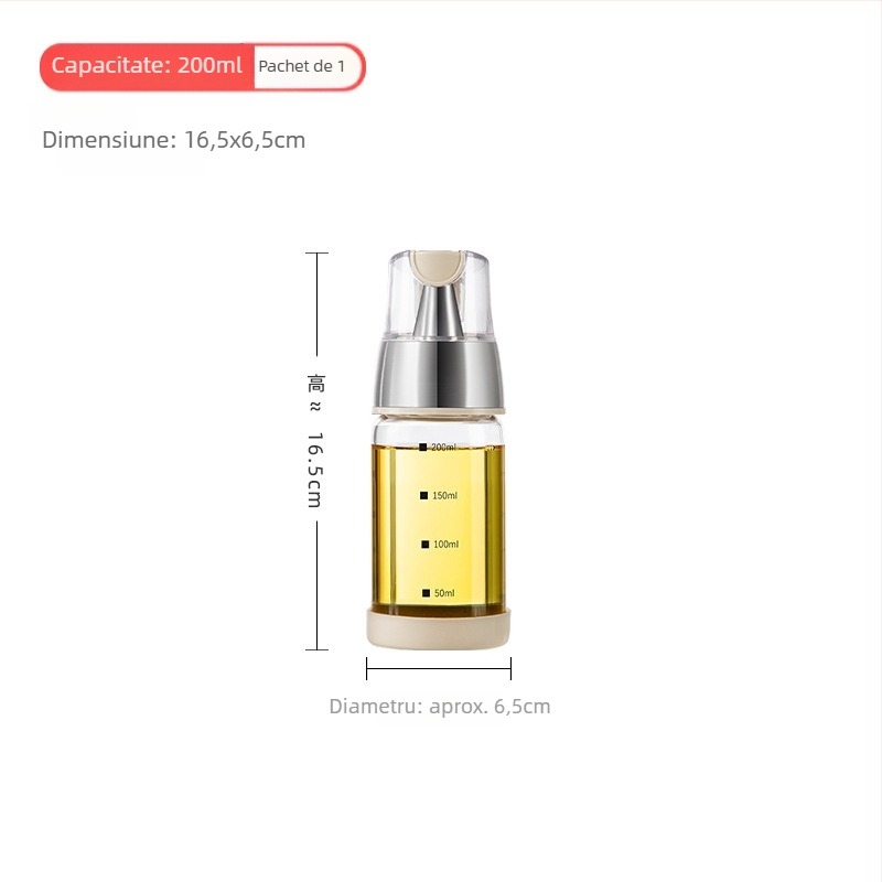 Sticlă de condimente pentru sos de soia, oțet și ulei de susan - sticlă borosilicat de înaltă rezistență, porționată, stil luxuos ușor, origine: Chaozhou