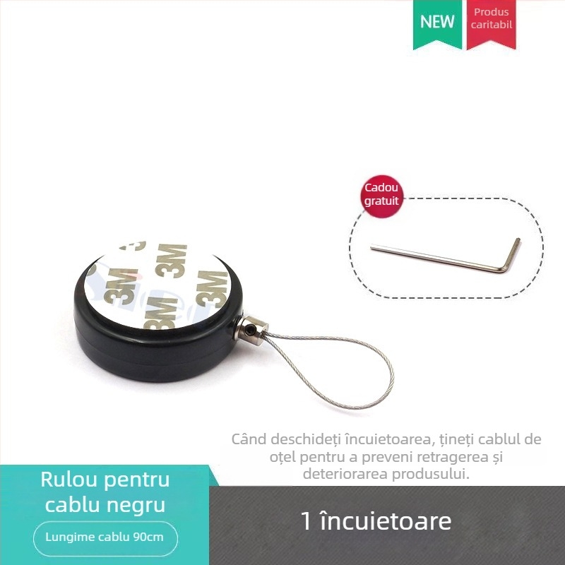 SIECAO Cutie de afișaj anti-furt retractabilă pentru bijuterii — funcție telescopic automată; utilizare: vitrine pentru bijuterii și ceasuri; personalizare: pot fi adaptate diferite capete de sârmă; face parte din seria Anti-theft display