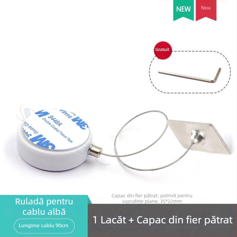 SIECAO Cutie de afișaj anti-furt retractabilă pentru bijuterii — funcție telescopic automată; utilizare: vitrine pentru bijuterii și ceasuri; personalizare: pot fi adaptate diferite capete de sârmă; face parte din seria Anti-theft display