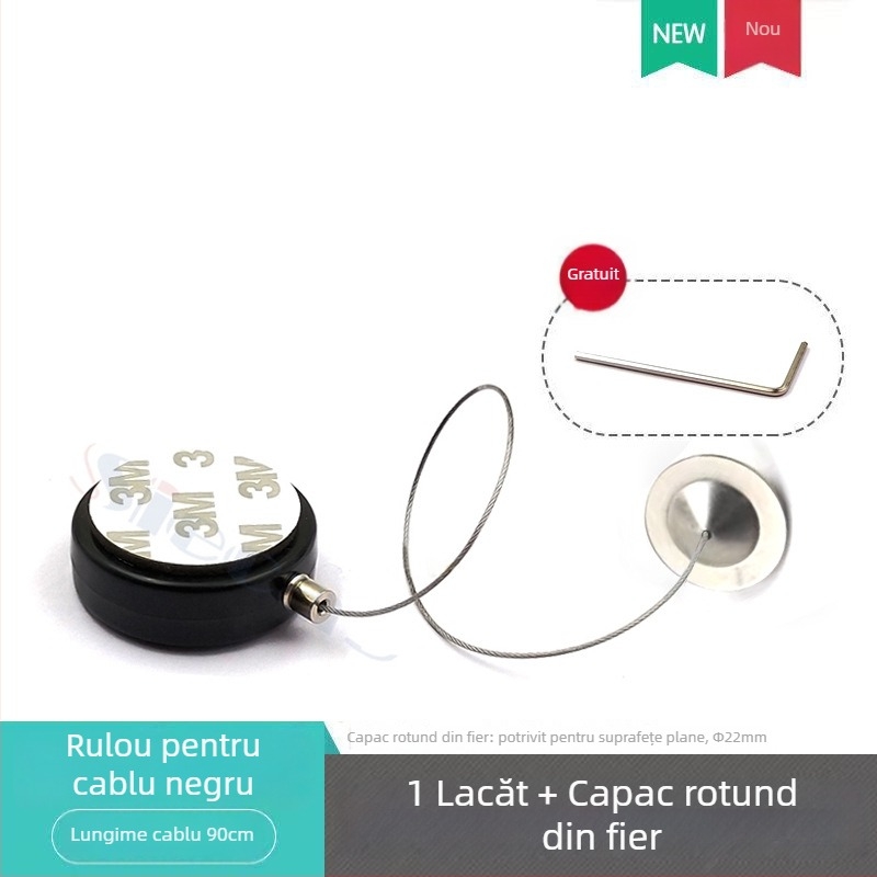 SIECAO Cutie de afișaj anti-furt retractabilă pentru bijuterii — funcție telescopic automată; utilizare: vitrine pentru bijuterii și ceasuri; personalizare: pot fi adaptate diferite capete de sârmă; face parte din seria Anti-theft display