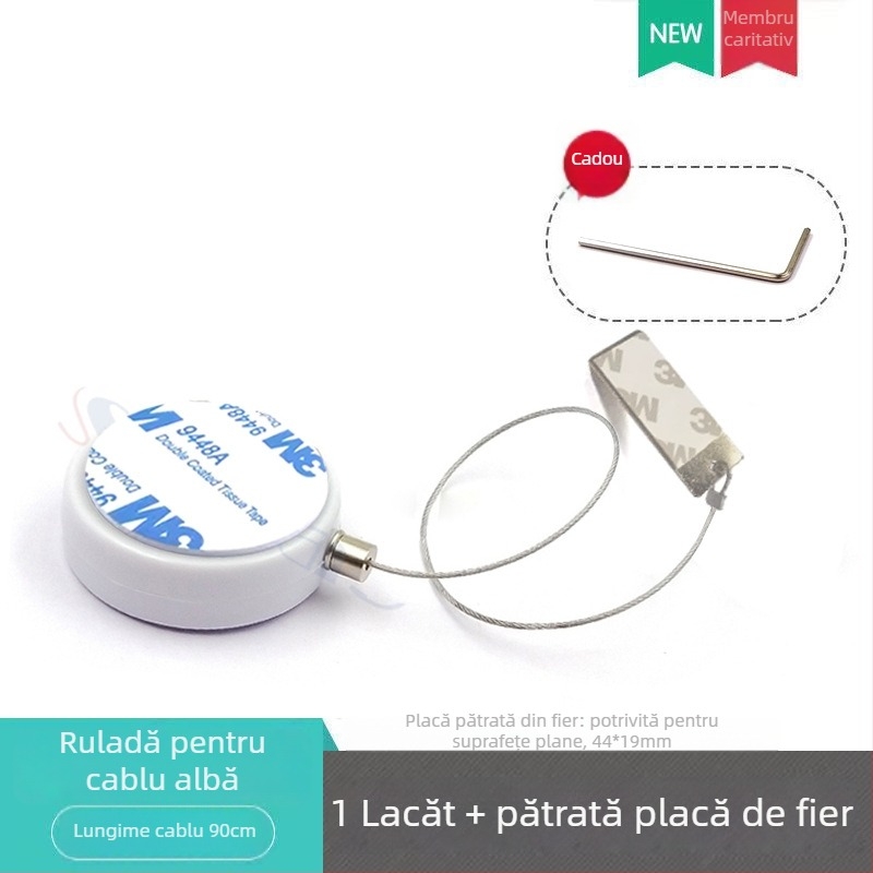 SIECAO Cutie de afișaj anti-furt retractabilă pentru bijuterii — funcție telescopic automată; utilizare: vitrine pentru bijuterii și ceasuri; personalizare: pot fi adaptate diferite capete de sârmă; face parte din seria Anti-theft display