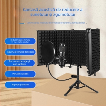 Capac de izolare fonică pentru microfon – J.i.a M3/M5, accesorii audio, absorbție a zgomotului, metal pliabil