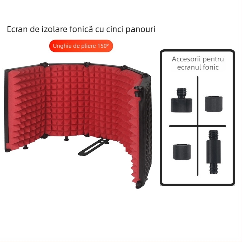 Capac de izolare fonică pentru microfon – J.i.a M3/M5, accesorii audio, absorbție a zgomotului, metal pliabil